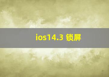 ios14.3 锁屏